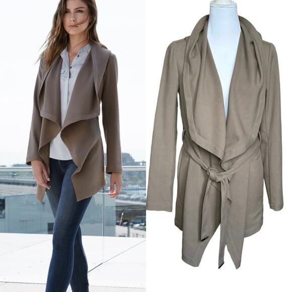REVOLVE Soia & Kyo Sarie Draped Hooded Jacket Trench Coat Taupe XS Structured - Picture 1 of 16
